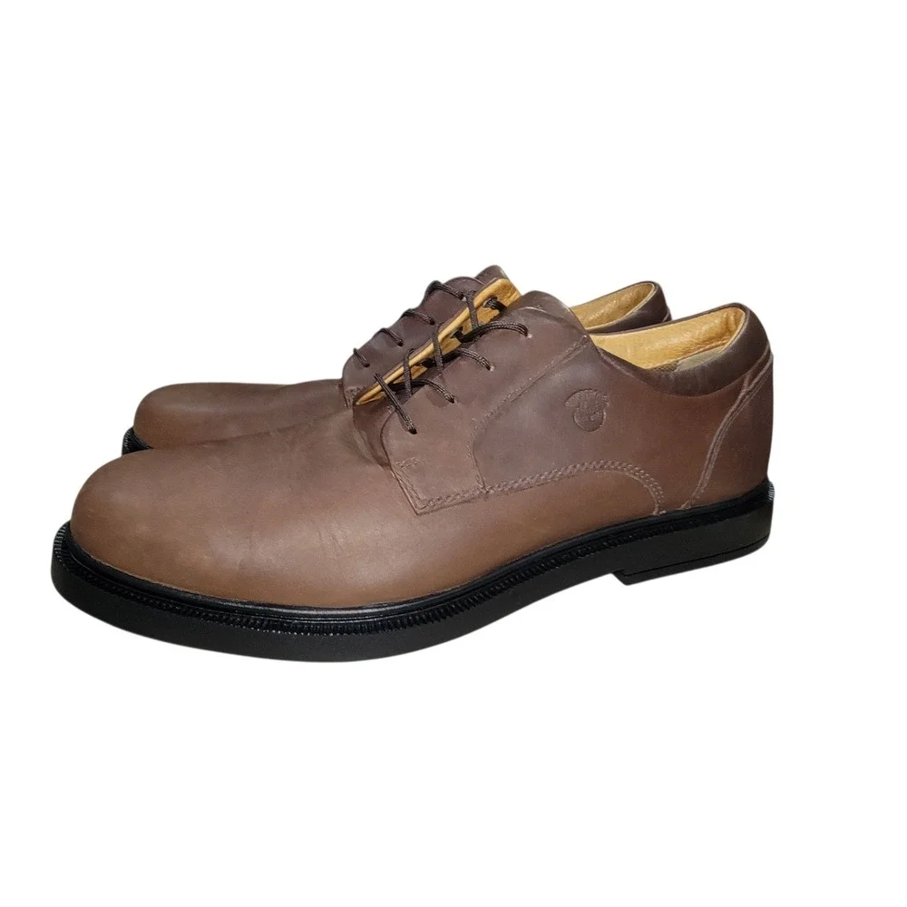 Timberland Mens Size 12M Brown Waterproof Leather Oxfords Low Top 90081